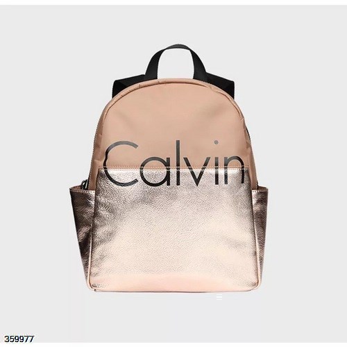原單 Calvin Klein 雙肩包 男女情侶款休閑背包 CK韓版時尚旅行包 玫瑰金 黑色