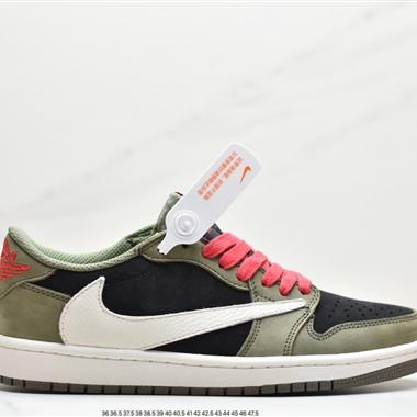 Travis Scott x Air Jordan 1 Low AJ1喬1低幫倒鈎 TS聯名款運動休閑板鞋