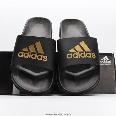 Adidas Adilette Pride夏季軟底一字拖 沙灘拖鞋