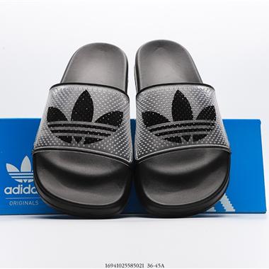 Adidas Adilette Pride夏季軟底一字拖 沙灘拖鞋