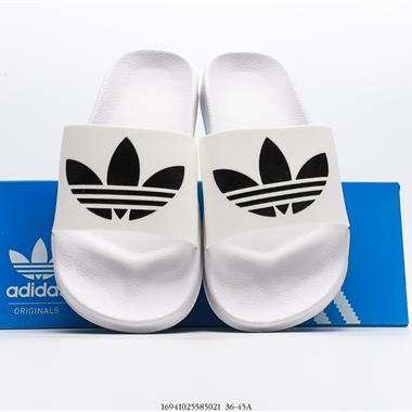 Adidas Adilette Pride夏季軟底一字拖 沙灘拖鞋