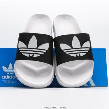 Adidas Adilette Pride夏季軟底一字拖 沙灘拖鞋