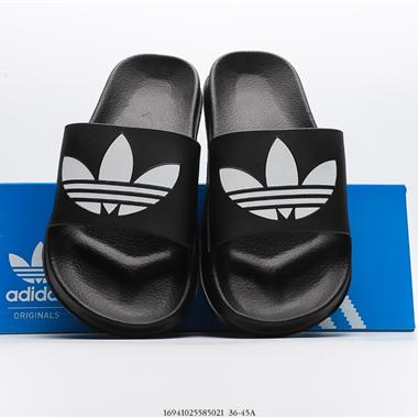 Adidas Adilette Pride夏季軟底一字拖 沙灘拖鞋