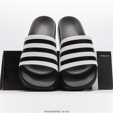 Adidas Adilette Pride夏季軟底一字拖 沙灘拖鞋