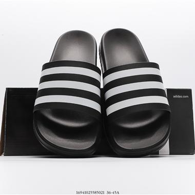 Adidas Adilette Pride夏季軟底一字拖 沙灘拖鞋