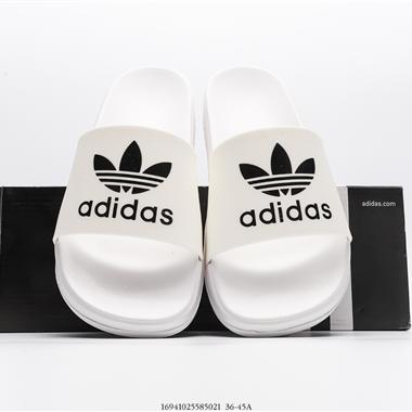 Adidas Adilette Pride夏季軟底一字拖 沙灘拖鞋