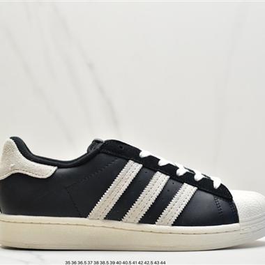 Adidas三葉草 Originals Superstar"White/Black/Gold"貝殼頭經典百搭休閑運動板鞋