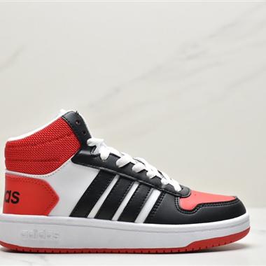 Adidas HOOPS 2.0 MID 複古系帶百搭休閑運動板鞋 
