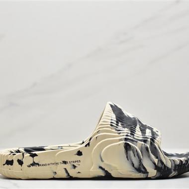 Adidas Original Adilette 22 Slide"Black Grey"椰子風沙灘涉水百搭運動穿搭拖鞋