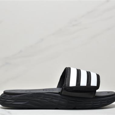 Adidas DURAMO SL SLIDE系列夏季沙灘運動防滑一字潮流拖鞋
