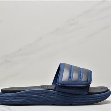 Adidas DURAMO SL SLIDE系列夏季沙灘運動防滑一字潮流拖鞋