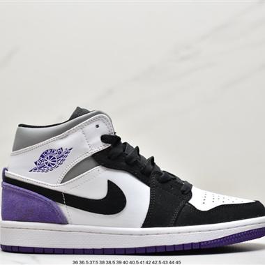 Nike Air Jordan 1 Mid"Court Purple"AJ1喬丹一代中幫經典複古文化休閑運動籃球鞋