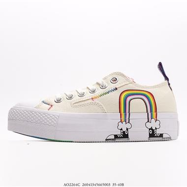 Converse 厚底增高款 低幫厚底小白鞋