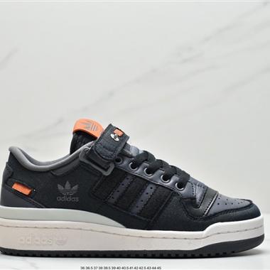 Adidas三葉草 Originals Forum 84 Low 羅馬系列魔術貼低幫復古系帶百搭休閑運動板鞋