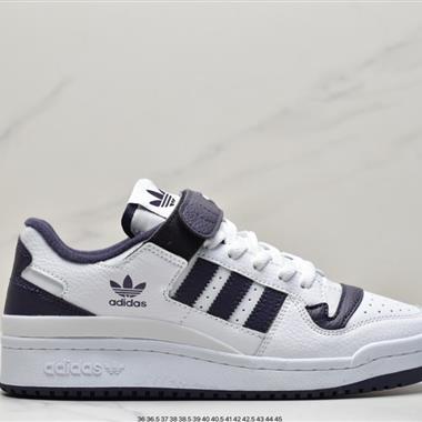 Adidas三葉草 Originals Forum 84 Low 羅馬系列魔術貼低幫復古系帶百搭休閑運動板鞋