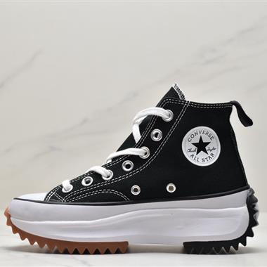Converse chuck Run Star Hike Hi"White/Black Gum"1970超松糕鋸齒底帆布休閑運動鞋