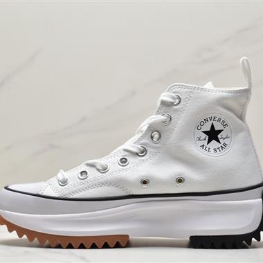 Converse chuck Run Star Hike Hi"White/Black Gum"1970超松糕鋸齒底帆布休閑運動鞋