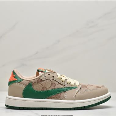 Fragment x Travis Scott x Air Jordan 1  AJ1 低幫文化籃球鞋 