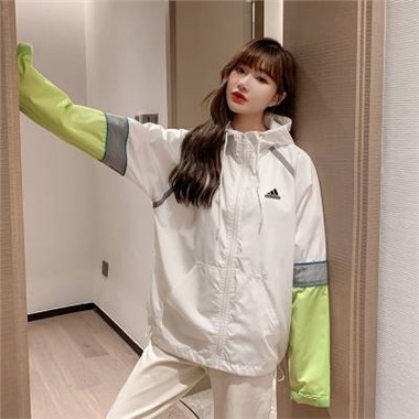 2023新款Adidas 32056阿迪連帽風衣-1015_白色