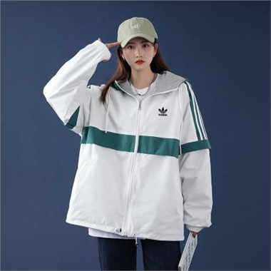 2023新款Adidas 32057三葉草雙面穿外套-1015_白色