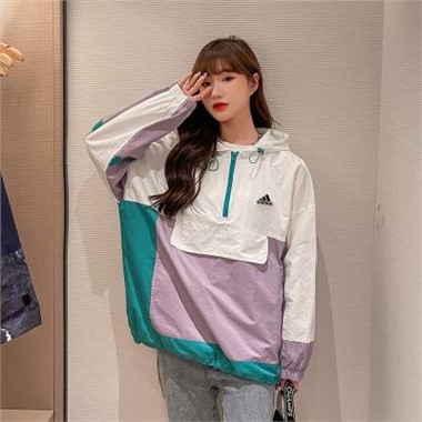 2023新款Adidas 32054阿迪半拉鏈風衣-1015_紫色