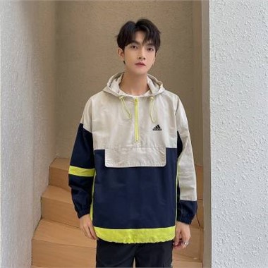 2023新款Adidas 32054阿迪半拉鏈風衣-1015_藏藍