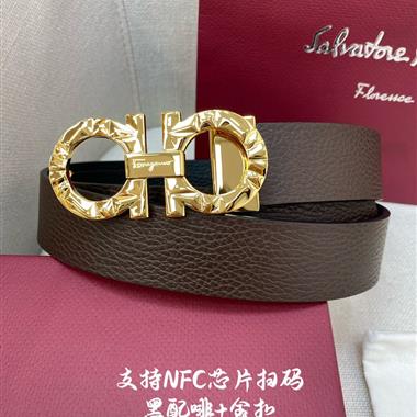 Ferragamo   2023新款時尚皮帶   3.4CM