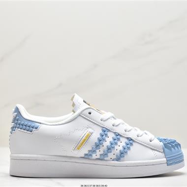 Adidas 三葉草 Originals Superstar"Sail/Green/Lace"貝殼頭系列低幫經典百搭休閑運動板鞋