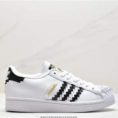 Adidas 三葉草 Originals Superstar"Sail/Green/Lace"貝殼頭系列低幫經典百搭休閑運動板鞋