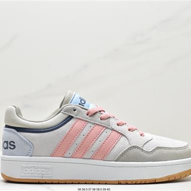 Adidas HOOPS 3.0MID 系列中幫復古系帶百搭休閑運動板鞋