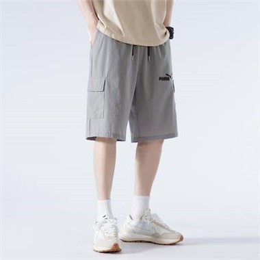 2023新款Puma 180186彪馬五分工裝褲-1190_淺灰