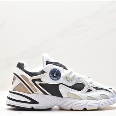 Adidas Originals Astir"Cclear brown/white/Gold metallic"老爹風復古透氣緩震休閑運動慢跑鞋