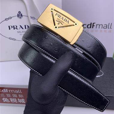 PRADA   2023新款時尚皮帶  3.4CM