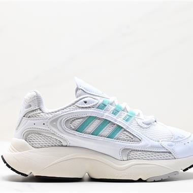 Adidas OZMILLEN 復古黑銀拼色低幫緩震運動跑鞋