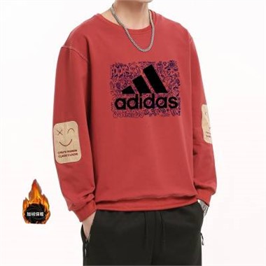 2023 Adidas 5901阿迪圓領衛絨-1544_酒紅