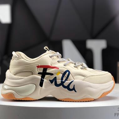 FILA 斐樂 老爹風增高復古中性休閑運動慢跑鞋