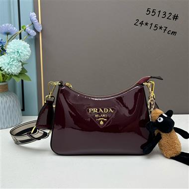 PRADA   2024新款女生時尚休閒包  尺寸:24.5*15*7CM