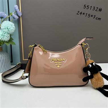 PRADA   2024新款女生時尚休閒包  尺寸:24.5*15*7CM