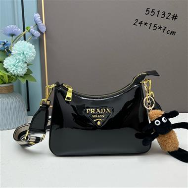 PRADA   2024新款女生時尚休閒包  尺寸:24.5*15*7CM