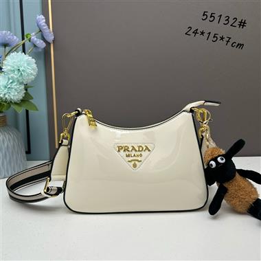 PRADA   2024新款女生時尚休閒包  尺寸:24.5*15*7CM