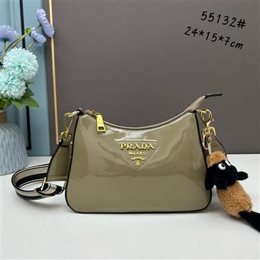 PRADA   2024新款女生時尚休閒包  尺寸:24.5*15*7CM