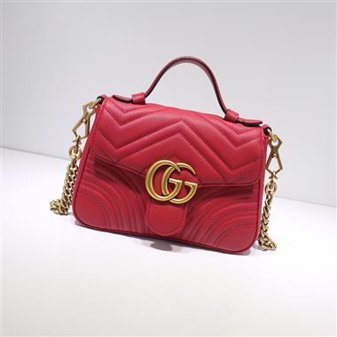 GUCCI   2024新款女生時尚休閒包 尺寸：21*15.5*8CM