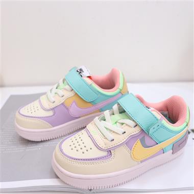 Nike Air Force 1 Low 馬卡龍魔術貼童鞋