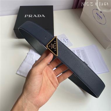 PRADA    2024新款時尚皮帶  4.0CM