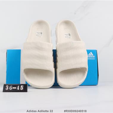 Adidas Adilette 22 三葉草夏季露趾運動拖鞋 