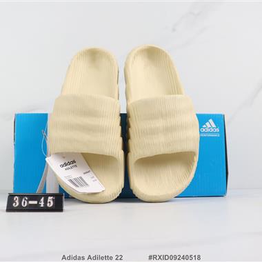 Adidas Adilette 22 三葉草夏季露趾運動拖鞋 