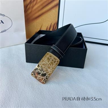 PRADA  2025新款時尚皮帶  3.5CM