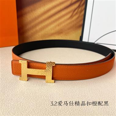 HERMES   2025新款時尚皮帶   3.2CM