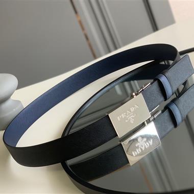 PRADA   2025新款時尚皮帶   3.4CM