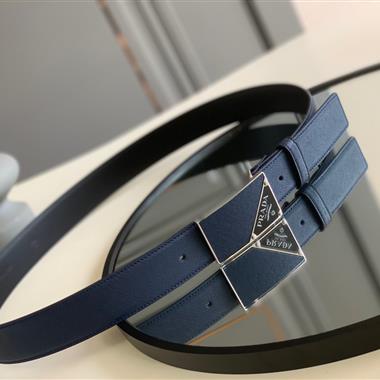 PRADA   2025新款時尚皮帶   3.4CM